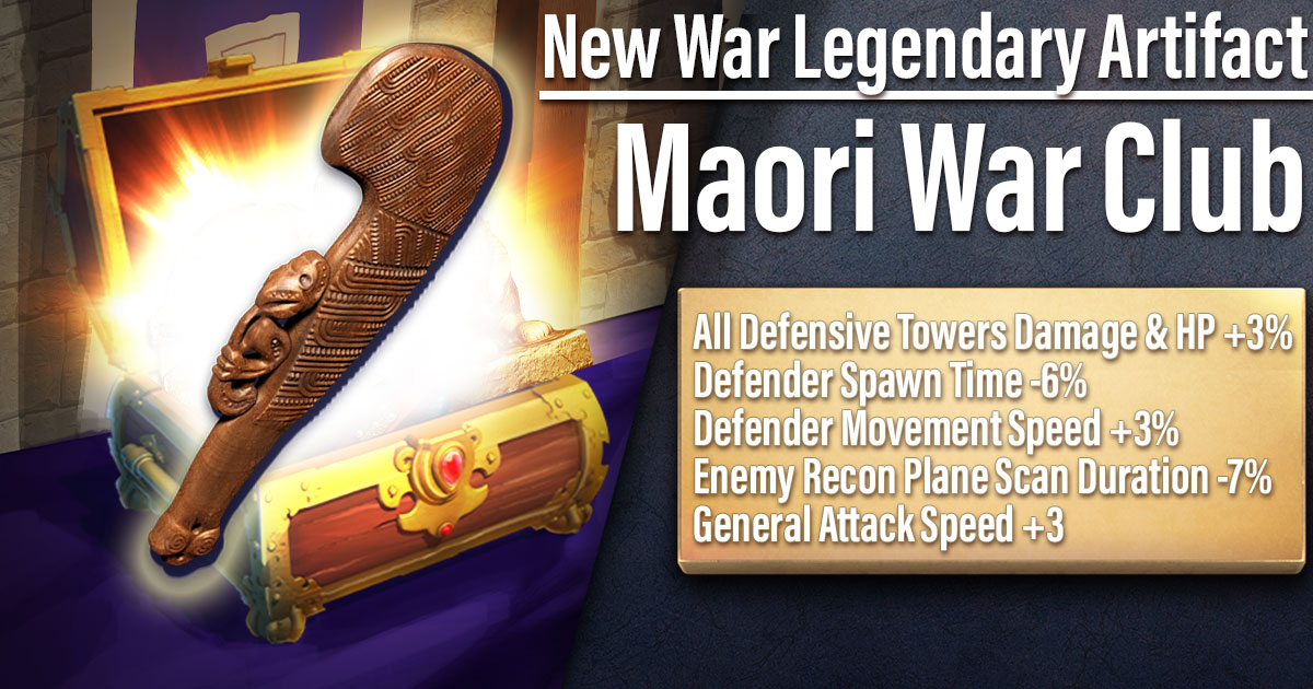 New Legendary War Artifact - Maori War Club